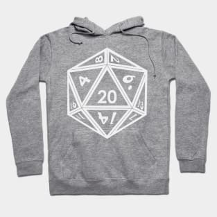 Transparent D20 Dice (White Outline) Full Size Hoodie
